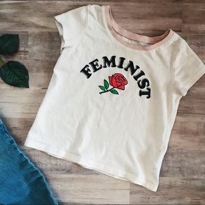 Pink Red Rose Feminist Shirt